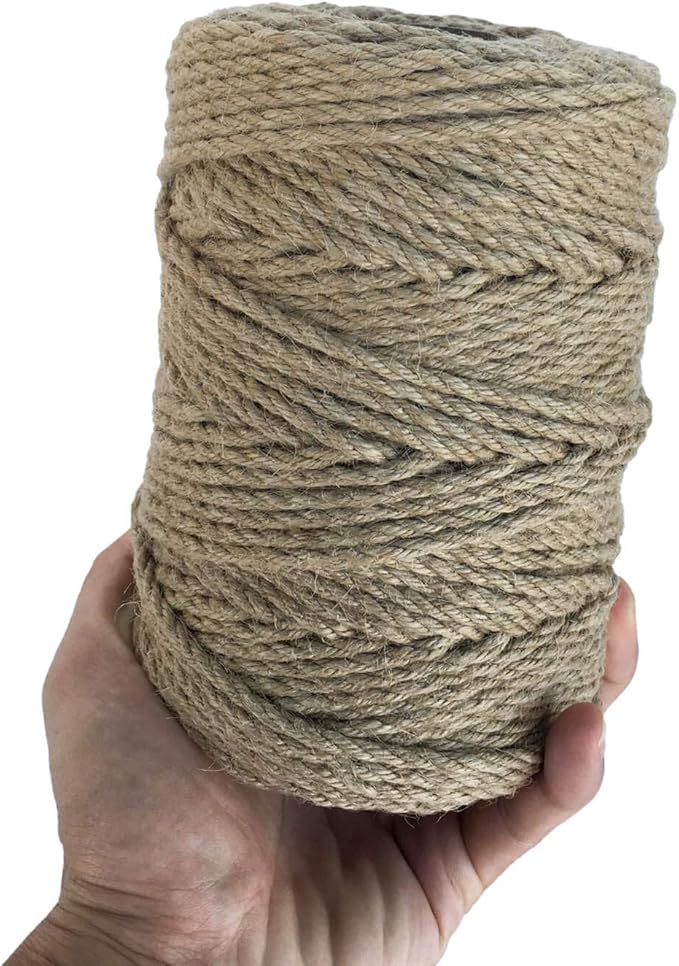 Strong Jute Twine 4mm Thick 328Feet Arts Crafts Jute Rope Durable Packing String for Gardening Applications (4MM 328FT)