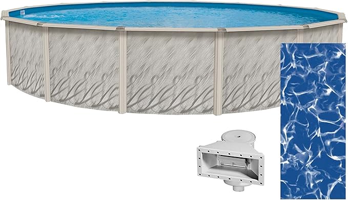 Lake Effect Pools 'Meadows Reprieve' 24' Round Above Ground Swimming Pool | 52" Inch Height | Resin Protected Steel Sided Walls | Includes a Sunlight Overlap Pool Liner and Widemouth Skimmer