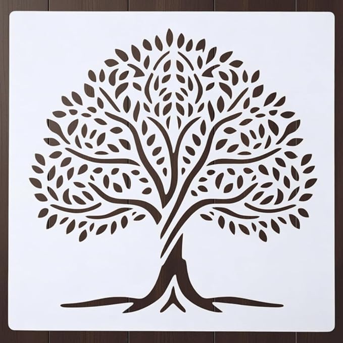 Tree Stencil – Nature Forest Landscape Design Template Pattern Reusable Art Stencil for Painting, Crafting and DIY Projects