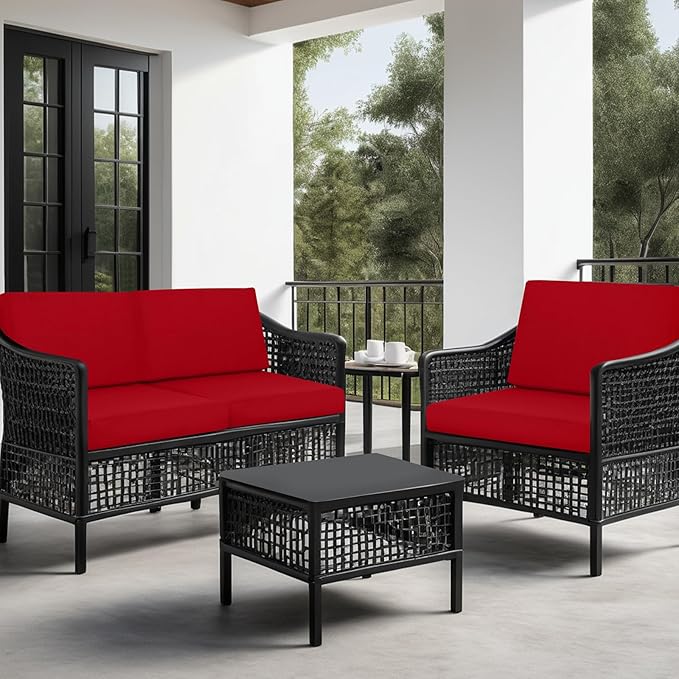 idee-home Outdoor Cushions for Patio Furniture, Outdoor Seat Cushion, Waterproof Couch Hampton Bay Deep Seat Replacement Chair Cushions for Garden Lawn Backyard Deck, 30 x 30