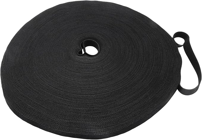 Plant Ties 131ft Feet, Plant Tape Reusable Nylon Hook and Loop Tape, Garden Strap for Climbing Plants Supports, Tree Ties for Flower Vine Tomato Branches, Cable Wire (Black)