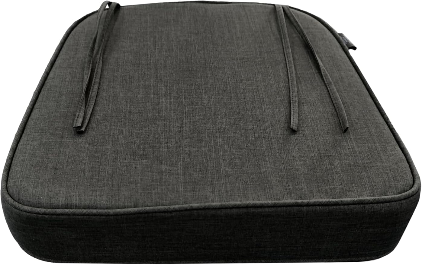17"x 16"x 3" Patio Chair Cushions Set of 2, Waterproof Outdoor Chair Cushions, Patio Seat Cushion with Adjustable Ties, Grey