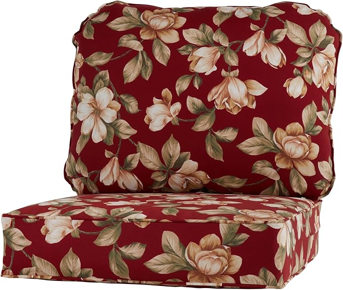 Greendale Home Fashions Outdoor Reversible 2-Piece Deep Seat Cushion Set, Tuscan Floral