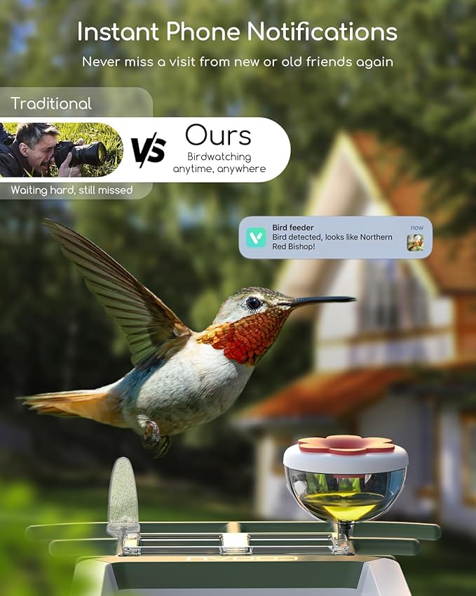 COOAU 5MP Smart Bird Feeder with Camera, Faster Solar Powered Charging, Outdoor Birdhouse Cam with Precise AI Birds Recognition, Live Video Watching and Notifications, Ideal Gift for Bird Lovers,Green