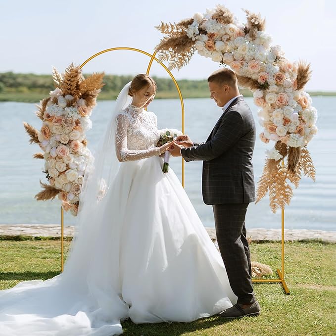 2 Pack Arch Backdrop Stand (7.2FT/6FT), Balloon Arch Stand, Metal Background Arch Stand, Backdrop Arch Frame, Wedding Arch for Backdrop