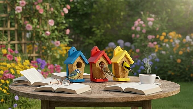 3pk Refillable Suet Cake Bird Houses Feeder, Seeded Birdhouse, Suet Birdfeeder, Bird Feeder with Suet Cake, Bird Feast Feeder for Outdoor, Wall Tree Moutable