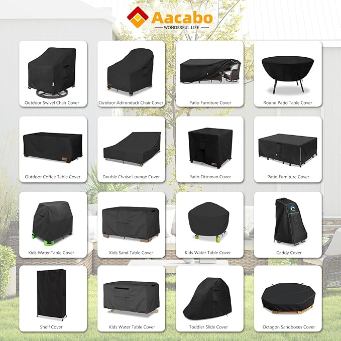 Patio Chair Covers Waterproof Patio Furniture Covers,33W x 37D x 38 H Inches Outdoor Swivel Chair Cover 2 Pack -Black