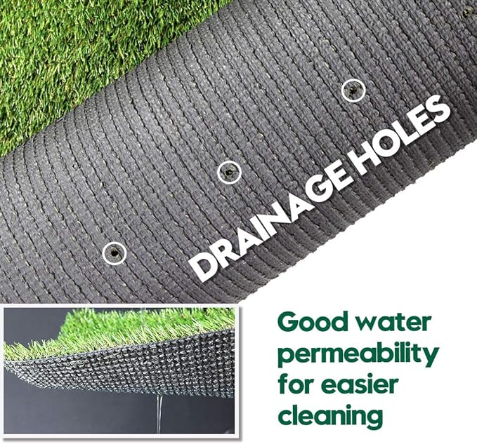 Artificial Grass Turf 8FTX63FT,1,38inch 4 Tone Realistic Synthetic Thick Fake Faux Grass Rug Astroturf Carpet Landscape for Dogs Indoor Outdoor Garden Lawn Mat, with Drainage Holes
