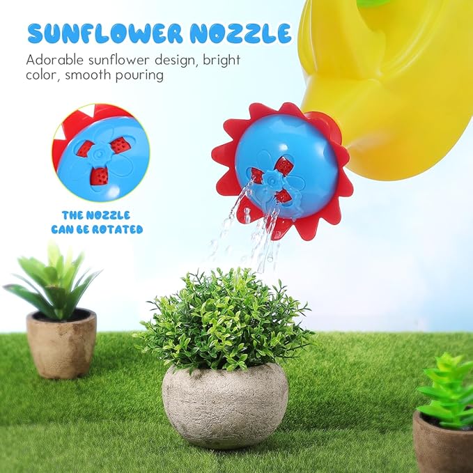 STOBOK 2Pcs Kids Watering Can Toys – Small Plastic Watering Kettles for Toddlers, Beach & Bath Toys, Garden Tools for Indoor & Outdoor Playing (Random Color)