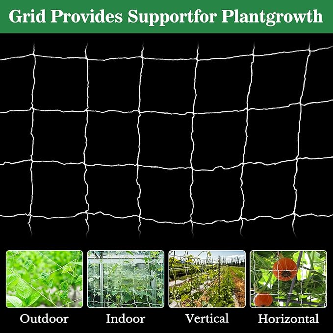 Sukh Garden Plant Trellis Netting -Trellis Net Polyester Trellis Netting Garden Square Mesh for Climbing Plants Fruits Vegetables VinesGrow Tents (6)