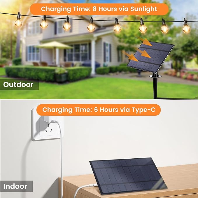 OHLUX 120FT Solar String Lights Outdoor with Remote, Commercial Grade Patio Lights with 52 Shatterproof G40 Globe LED Filament Bulbs, Dimmable Outside Edison Hanging Light for Backyard Party Decor