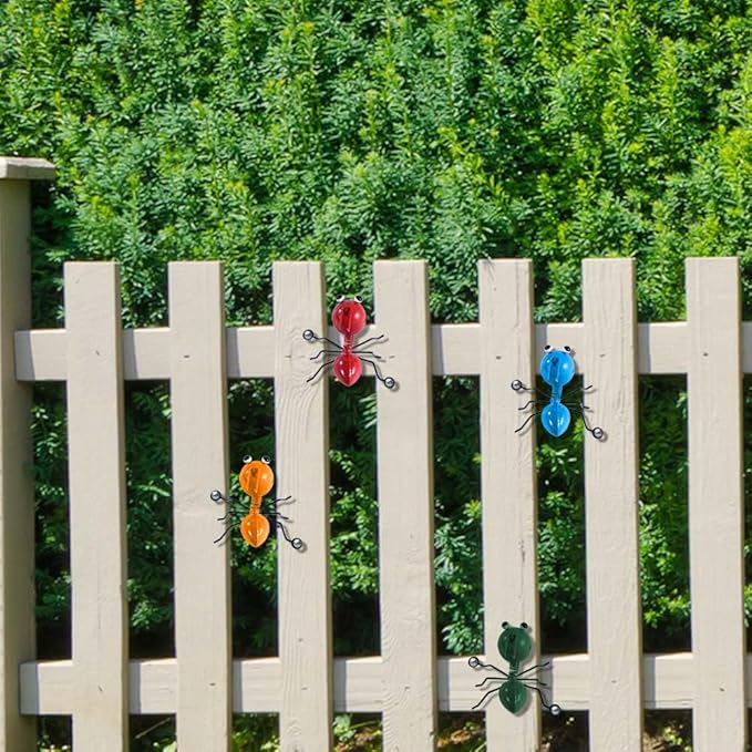 OBTANIM 4 Pack Colorful Cute Metal Ant Garden Wall Art Decorative Yard Decorations Outdoor Lawn Wall Sculptures