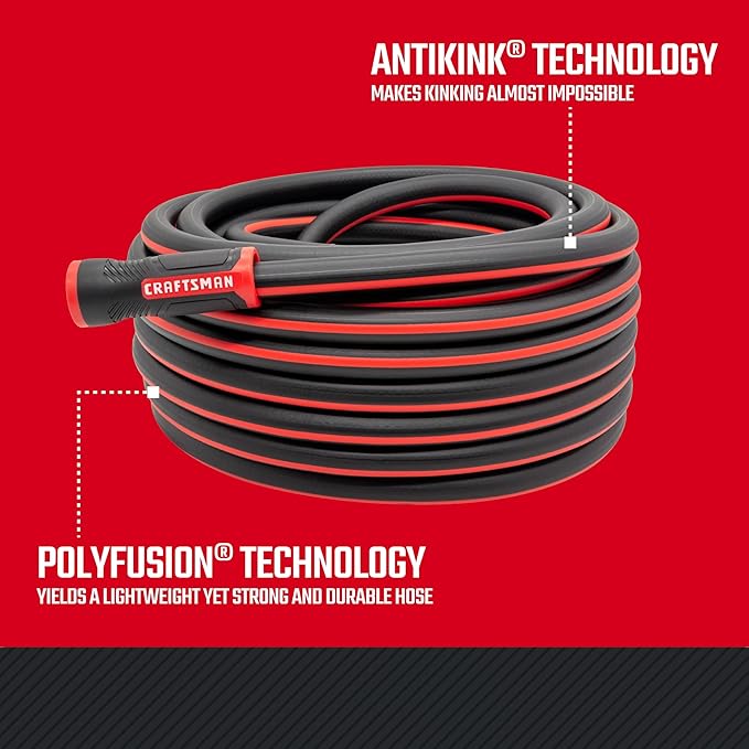 Craftsman Heavy Duty Professional Grade Garden Hose,50 Feet x 5/8 Inch,(Pack of 4)