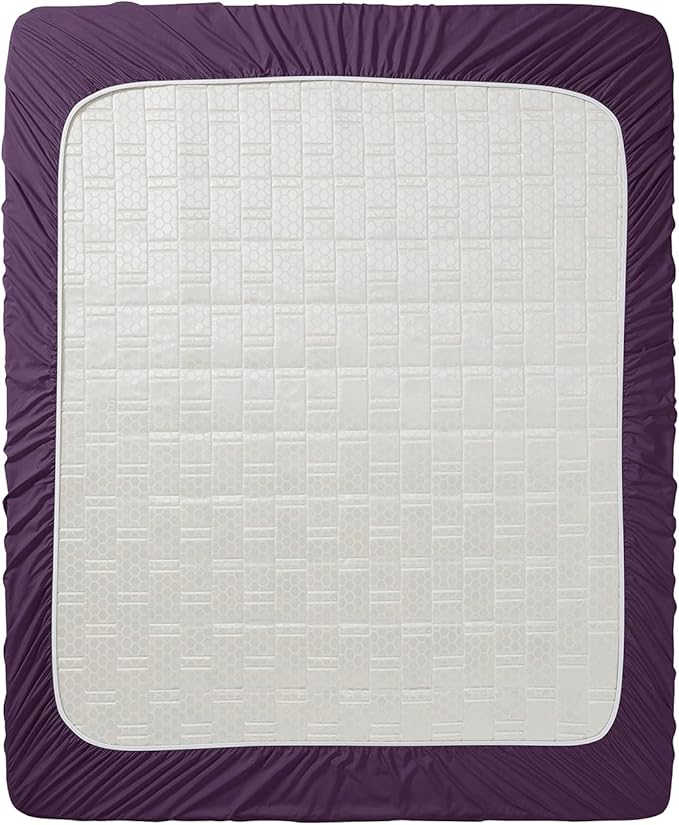 Clara Clark Fitted Sheet, Extra Deep Pocket Fits Deep Mattress, Luxury Soft Fitted Sheet Only, Queen Eggplant Purple