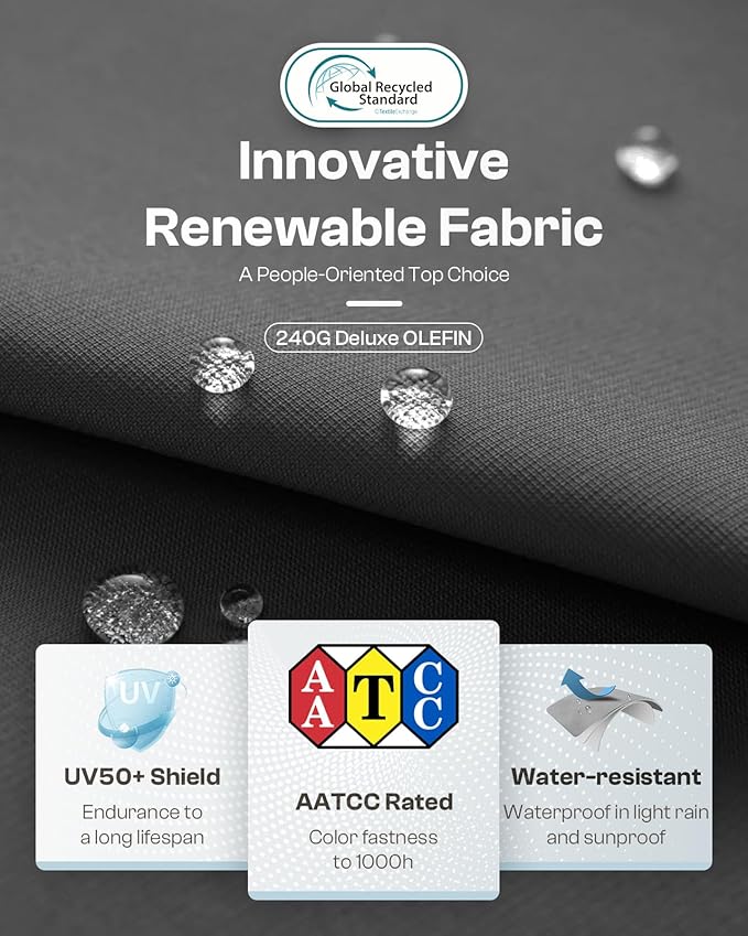 Aluminum Outdoor Patio Furniture, 1 Piece 3-Seat Sofa, All-Weather Metal Modern Outside Sofa for Deck, Porch (LightGray)