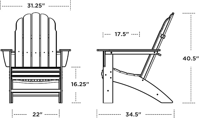 POLYWOOD® Vineyard Curveback Adirondack Chair in White