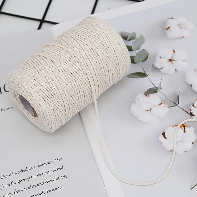 Leecogo Cotton Butcher's Twine, 500 Feet, Unbleached Kitchen Twine String for Cooking, Roasting, Crafts