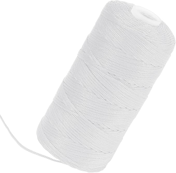 White Mason Line String 600 Feet #18 Braided Nylon Twine String for Masonry Jobs,General Construction Layout,Gardening and DIY Projects,Masonry Tools Construction String for A String line Level