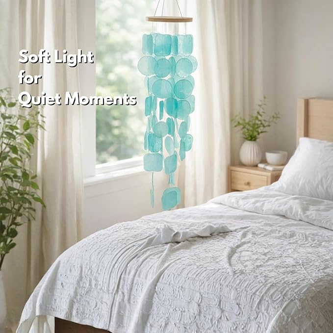 Solange & Frances Turquoise Sea Glass Wind Chimes for Outside - Ideal Gifts for Women Who Have Everything. Unique Valentines Day Gifts for Her, Valentines Gift Ideas