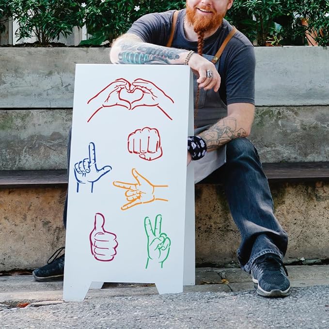 MAYJOYDIY 2pcs Hand Gesture Fist Stencil 11.8×11.8inch 9 Styles Handshake OK Heart Gesture Stencil with Paint Brush Hands Themed Drawing Template for Wood Walls Canvas Furniture Crafts Art Projects