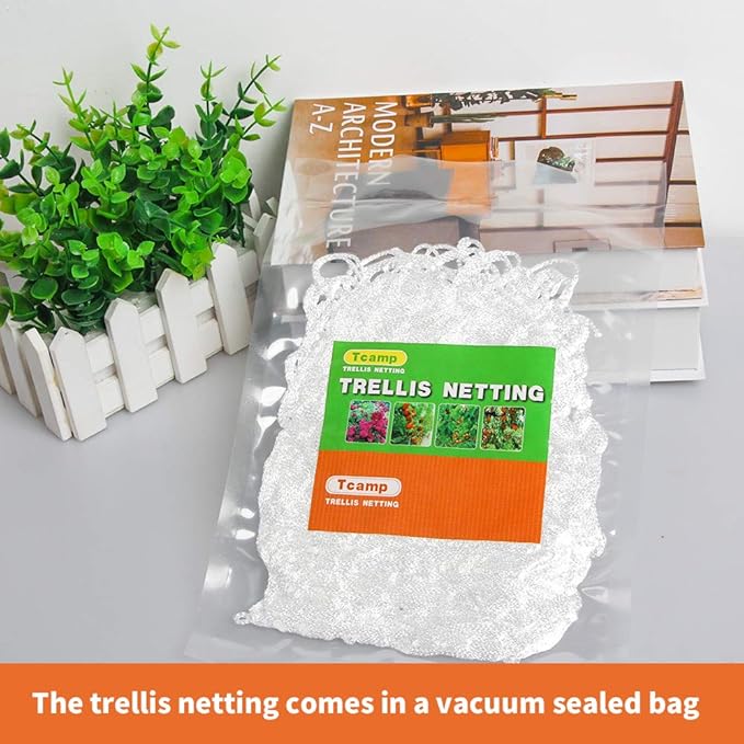 Tcamp Heavy-Duty Polyester Plant Trellis Netting 5 x 15ft (2 Pack) (5 Ft X 15 Ft)