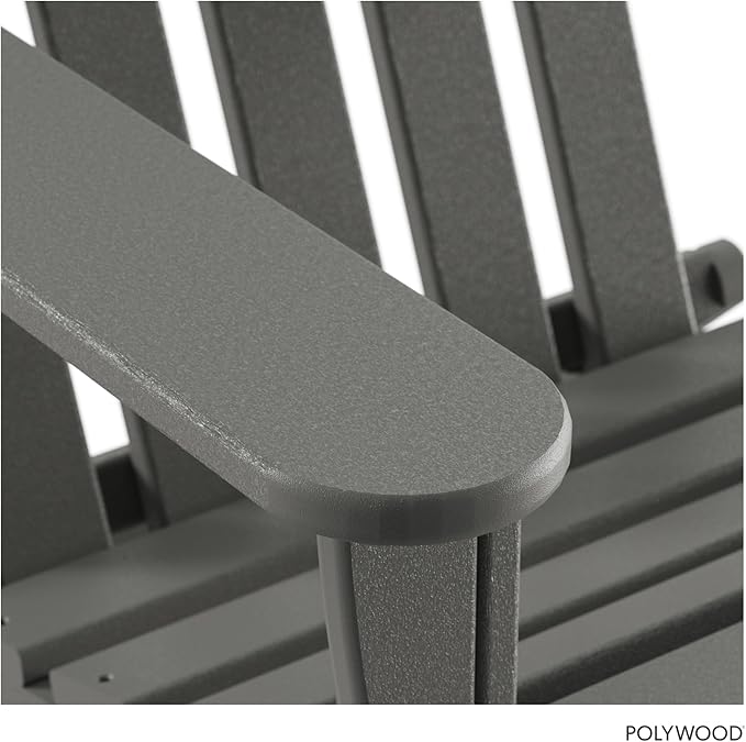 POLYWOOD AD5030GY Classic Folding Adirondack, Slate Grey