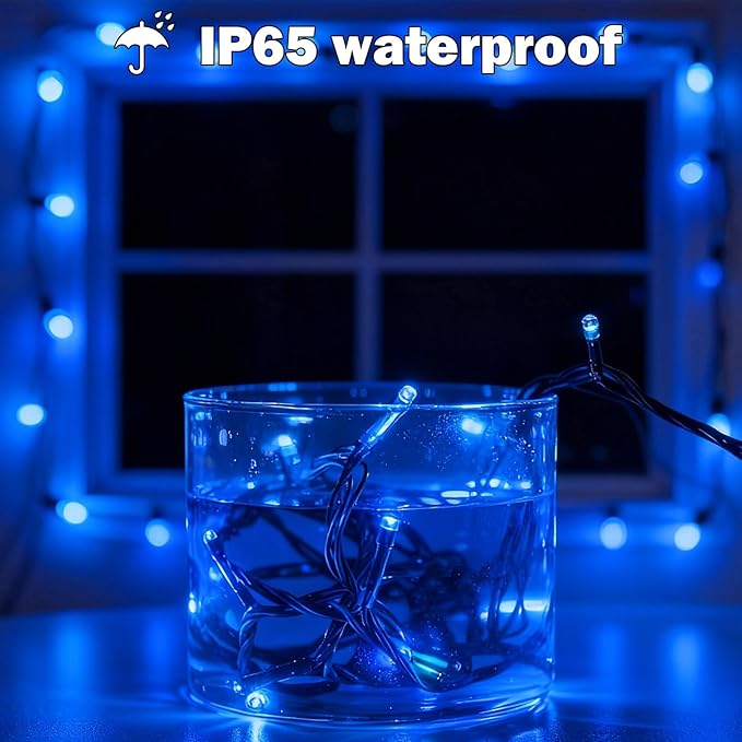 SOLARBABY 4 Pack Solar Christmas Lights Outdoor,Total 146Ft 400 LED Solar String Lights Outdoor with 8 Modes,Waterproof Blue Fairy Light for Outside Garden Patio Yard Xmas Tree Christmas Decoration