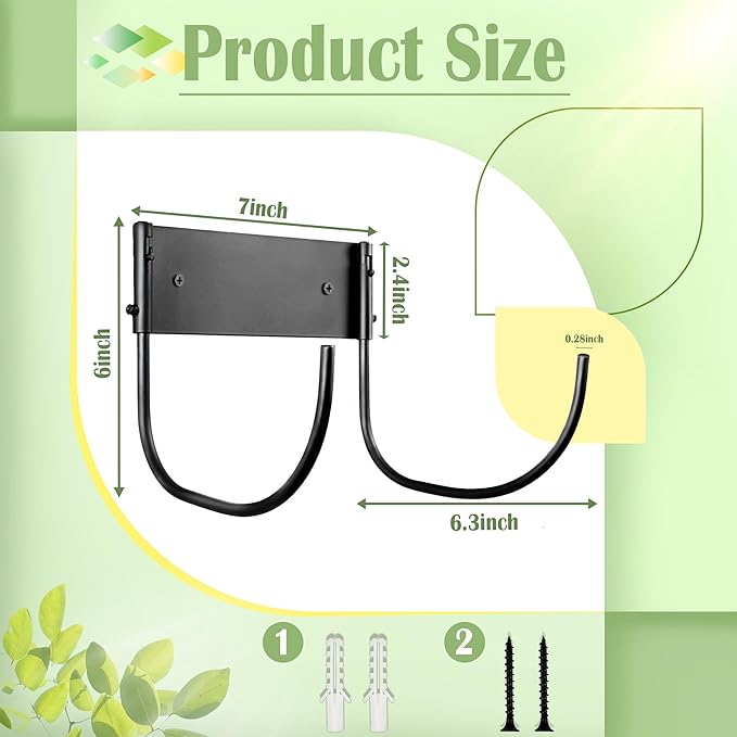 Heavy Duty Wall-Mount Hose Holder: Foldable Rustproof Outdoor Water Hose Hanger 150ft for Garden/Yard/Fence/Patio with 120LB Capacity - 2 Pack