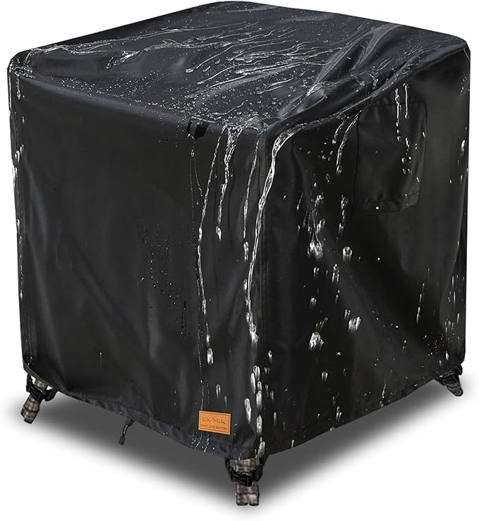Patio Wicker Side Table Cover, Suitable for 3-Piece Outdoor Wicker Patio Bistro Set Side Table, Waterproof Square Patio Small Side Table Cover 22 W x 22 D x 18 H inches Black
