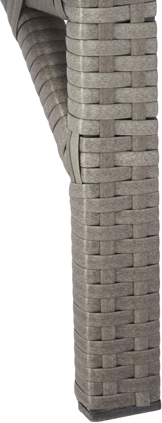 SAFAVIEH Outdoor Collection Cam Grey Wicker/Grey Cushion Adjustable Chaise Lounge Chair, Black/Beige (PAT7501B)