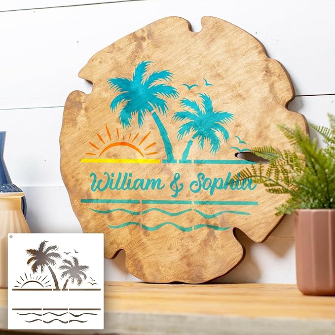 6 Pcs Large Flower Stencils for Painting, 11.81 X 8.27 Inch Flower Stencils for Crafts Reusable, Wood and Wall Stencils for Painting Large Pattern, DIY Templates Holiday Wall Paper (D)
