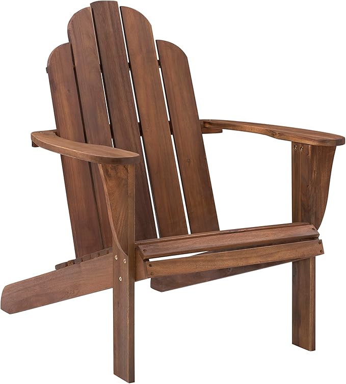 Linon Home Dcor Home Decor Teak Wood Stock Chair, 30.4" wx37.6 dx37.8 h, Stain
