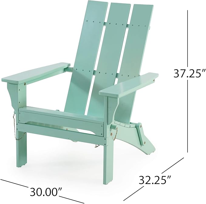 Christopher Knight Home Aberdeen Outdoor Contemporary Acacia Wood Foldable Adirondack Chair, Light Mint