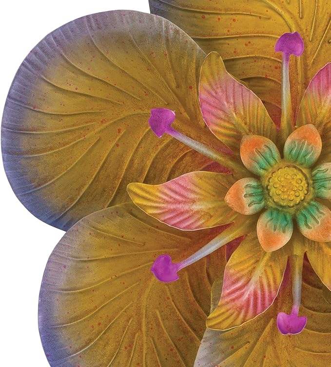 Regal Art & Gift Textured Flower Purple Wind Spinner - Metal Yard Decorations Outdoor | Kinetic Garden Spinner for Lawn, Pathway, or Flower Bed | Weather-Resistant Outdoor Sculpture