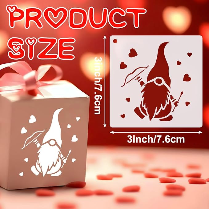 Marspark 66 Pcs Spring Easter Small Stencils for Crafts Reusable 3 Inch Stencils for Painting on Wood DIY Craft Paint Template for Wall Home Decor Card Rock Canvas Drawing Holiday (Valentine)