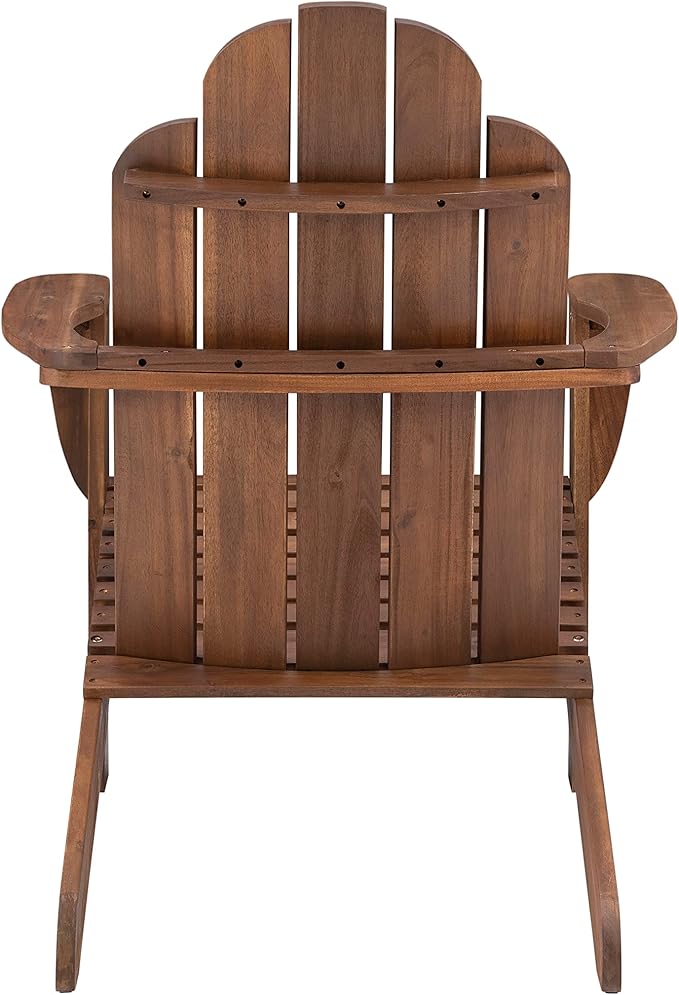 Linon Home Dcor Home Decor Teak Wood Stock Chair, 30.4" wx37.6 dx37.8 h, Stain
