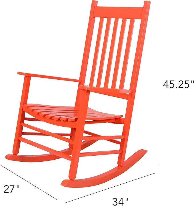 Shine Company Vermont Porch Rocker – Tuscan Orange