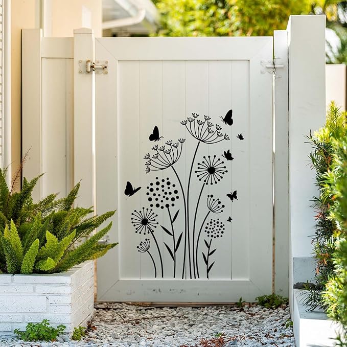 Large Flower Stencils for Fence Dandelion Stencil Floral Stencils for Outside Wood Fence Walls Furniture Fabrics
