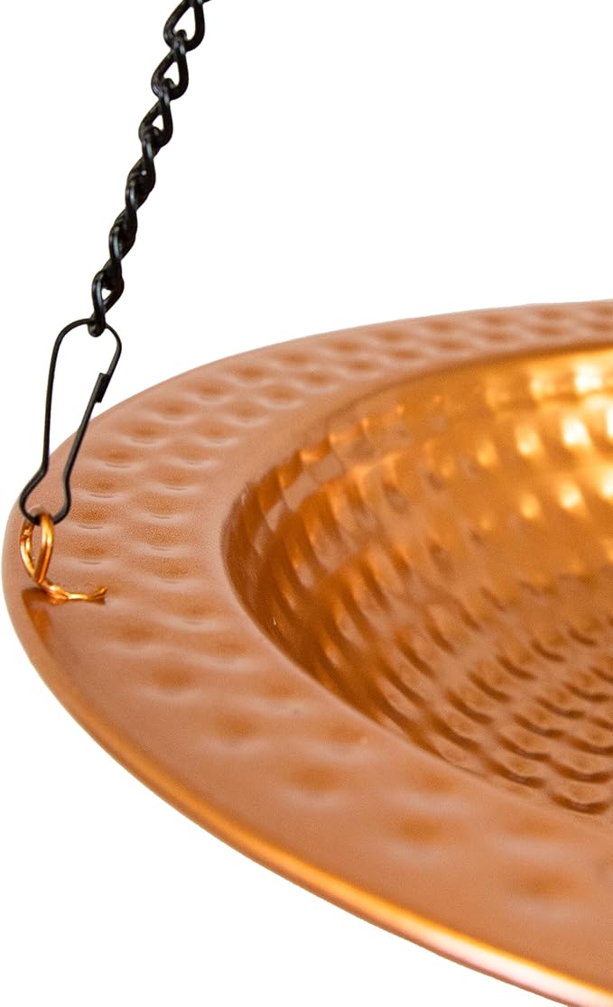 Sunnydaze Copper Bird Bath for Outdoors - Hanging Bird Bath for Outside - 12" Diameter