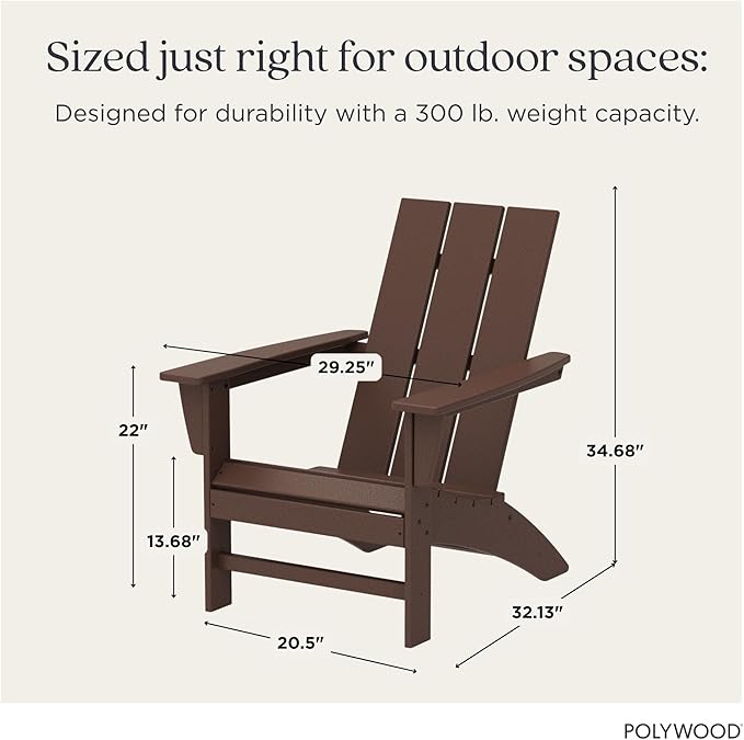 POLYWOOD AD420MA Modern Adirondack Chair, Mahogany