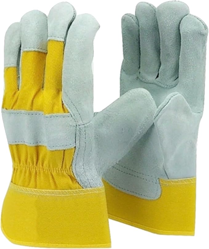 L&M Leather Work Welding Gloves Fire Heat Resistant Cowhide Cotton Lined,Mig,Tig,Stick Forge,BBQ Grill,Fireplace 11 Inch