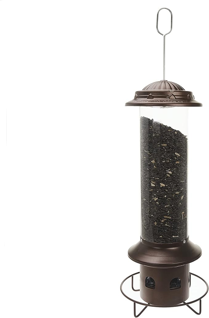 Squirrel-X X5 Bird Feeder, Discourages Squirrels 6 Spring Loaded Perches, 3.7 lb Birdseed Capacity