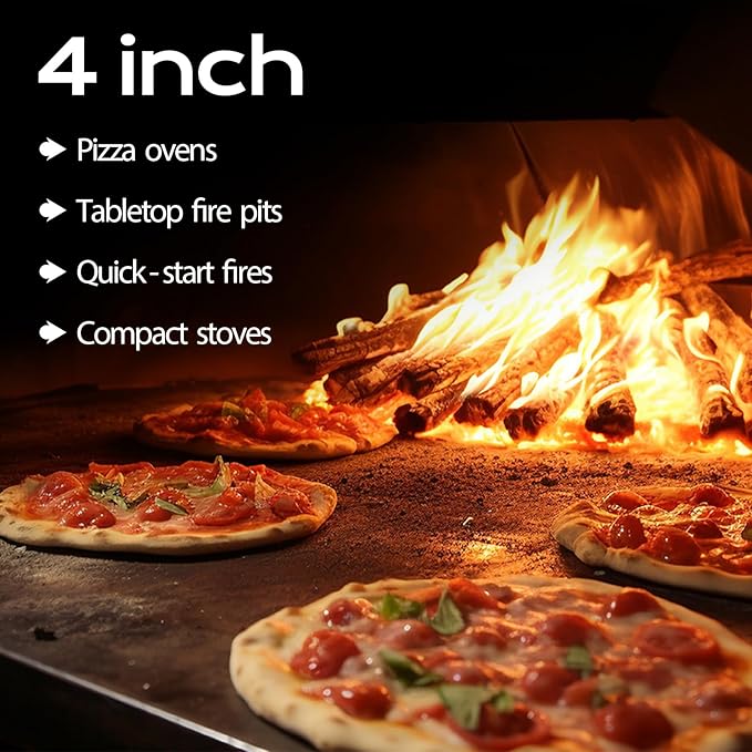Kiln Dried Oak Firewood Bark Free Hardwood Logs for Pizza Ovens Fire Pits Fireplaces Clean Hot Burning Lights Quickly 4in 10lbs