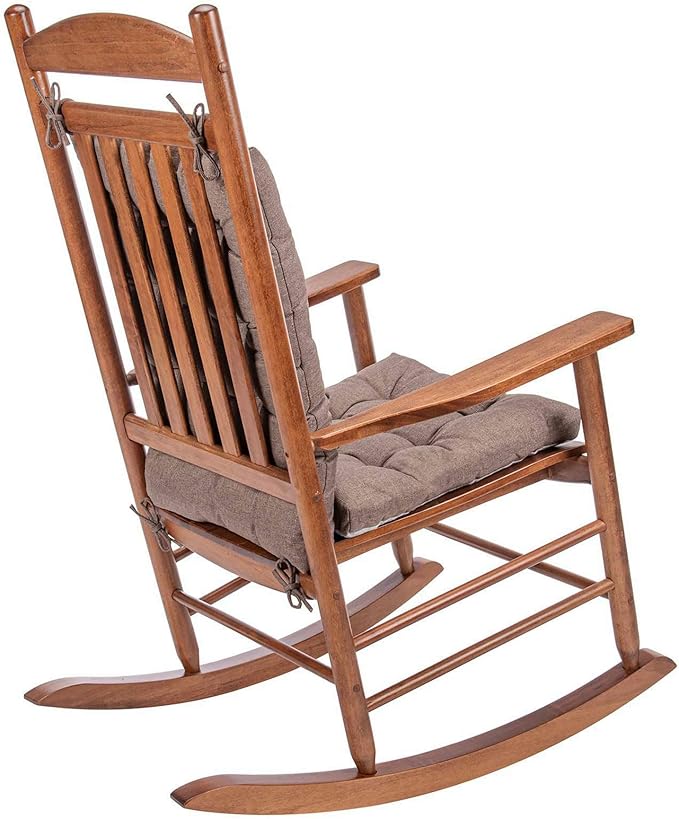 Rocking Chair Cushions Comfortable Tufted Seat Cushion Pads Non-skid Backed Set of Backrest Cushion and Seat Bottom for Porch Rocker Adirondack Chair (Chocolate, Backrest-24X17,Bottom-17x17)