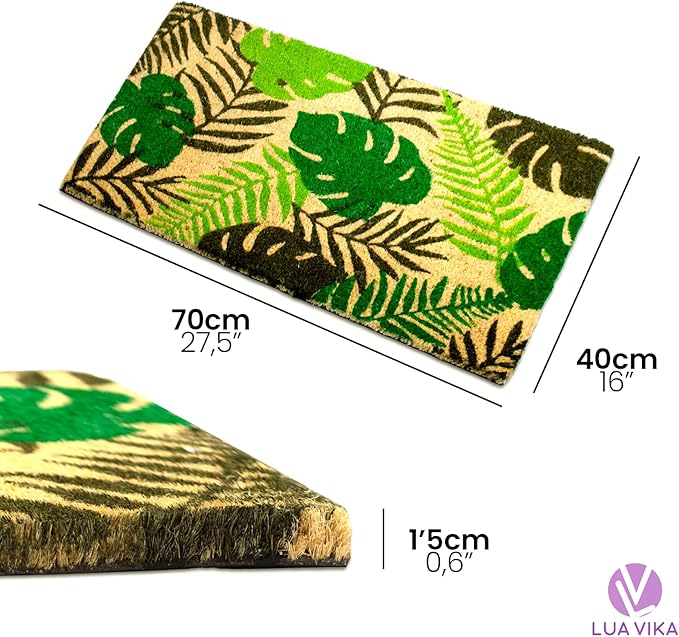 Coir Door mats Outdoor, Door mat Outside Entrance, Welcome mat Indoor, Doormat Outdoor, Funny Door mats Outside, Coir Doormat 16"x27.5" (Tropical)