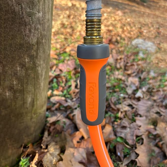 Fevone 35 ft Kink Free Garden Hose with Swivel Handle, All Weather Flexible, Heavy-Duty & Durable, Leak-Free Connection