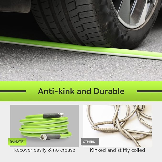 RVMATE RV Water Hose 50FT, 5/8” Inner Diameter Drinking Water Hose Lead-free, No Leaking Garden Hose For RV/Trailer/Camping, RV Accessories
