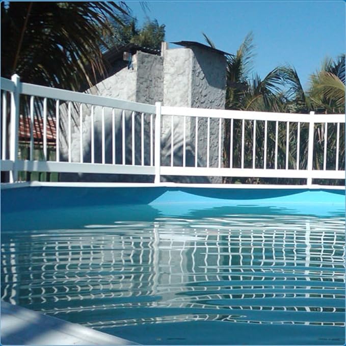 Aqua Select Above Ground Swimming Pool Resin Safety Pool Fence Base | Premium Quality UV Protected Vinyl | Keeps Pool Toys in and Intruders Out | Kit C - 2 Sections | Easy Installation | White