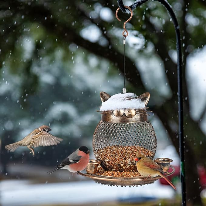 Bird Feeders for Outdoors, Heavy Duty Metal Wild Bird Feeder, Finch Bird Feeder Sparrow Birdfeeder for Garden Yard Hanging Decor