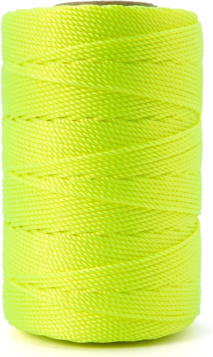 HONGDA Twisted Nylon String, #18 x 540FT Mason Line String, Nylon Twine for Masonry Job, Trot Line, Decoy Line, Net Making and Mending, Workshop, Crafts, Gardening